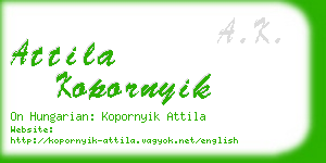 attila kopornyik business card